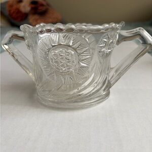 Vintage Clear Glass Sugar Bowl